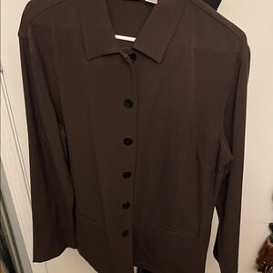 Chico's Dark Brown Button-Front Blazer Jacket